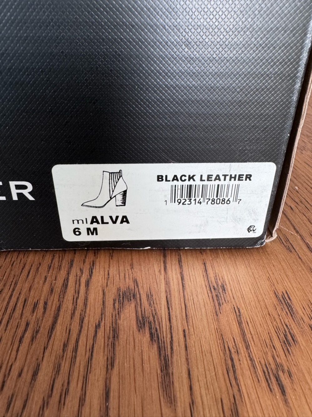 Marc Fisher Alva Black Leather Pointed Ankle Booties - Picture 7 of 8
